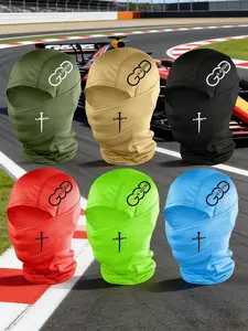6pcs/2pcs/1pc Unisex Cross and Letter Balaclava Mask Neck Gaiter Masks Headwear Breathable Mask for Men Women Outdoor Sports Hiking Fishing Commuting Suitable for Daily Wear Breathable Face Cover