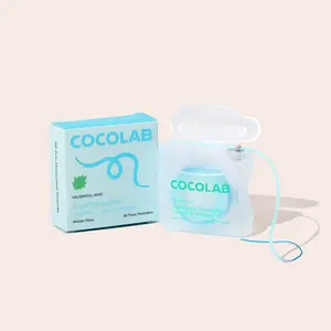COCOLAB CocoPlush Threaders - 30 Floss-and-Threader Sections, Delicious Mint Scent, 2-in-1 Design, Vegan, Cruelty-Free, Recycled Materials