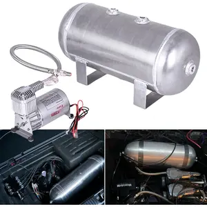 150 PSI Air Compressor with 1.6 Gallon Air Tank  Air Compressor Onboard System 12V 1/4NPT for   Trailer  Auto Air Lift Suspension Heavy Duty Air Horn Compressor