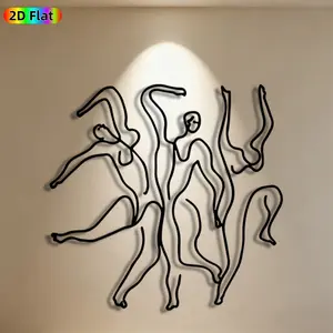 1pc Dancing Figures Metal Wall Art,Dynamic Dancing Figures Statue Mural, Ideal Gift for New Year, Christmas, Art & Dance Enthusiasts, Powder-Coated Metal Wall Decor Wall Sculptures, Perfect for Living Room Wall & Garden Fence, Unique Home & Outdoor Decor