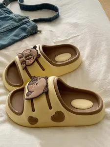 Women's Cute Cartoon Bear Design Fashion EVA Slides, Casual Comfortable Home Slippers, Non-slip Soft Thick Sole Slippers for Indoor & Outdoor Wear, Girl