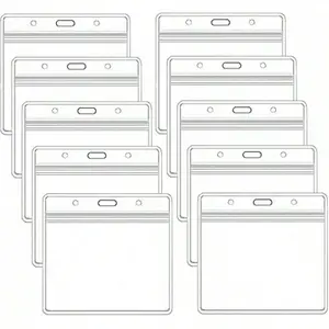 10 Pack Badge Holder ID Card Holder,Waterproof Name Badge Holders, Clear Horizontal Card Badge Holder (3.5x2.4 Inch)10 Pack Badge Holder ID Card Holder, Waterproof Name Badge Holders, Clear Horizontal Card Badge Holder