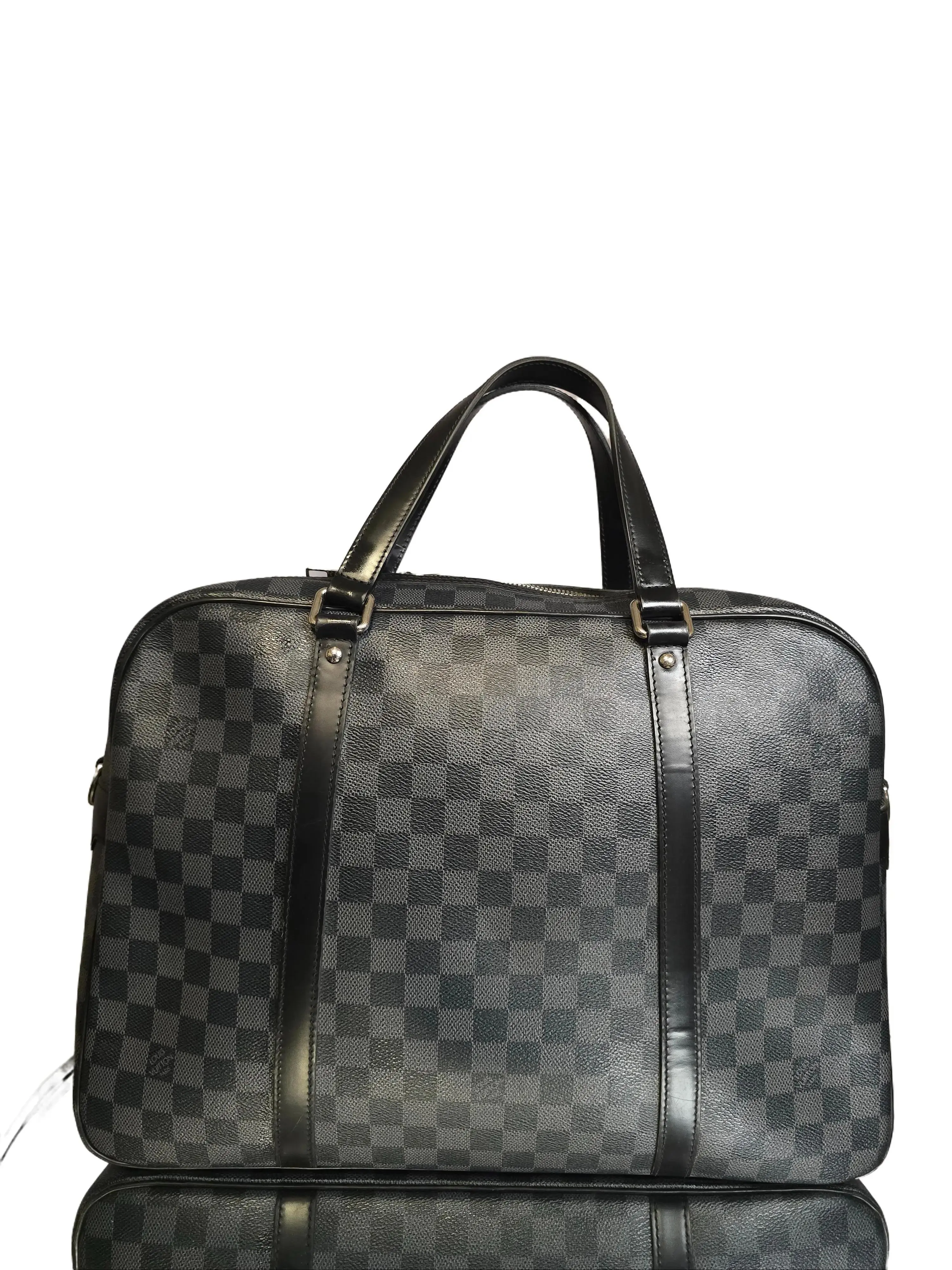 Pre-owned Louis Vuitton France Professional & Technology Bags Damier Graphite Canvas Leather Briefcase