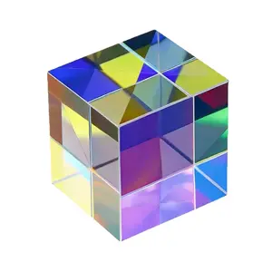 Colorful Artificial Crystal Prism, Optical Glass Cube, RGB Dispersion, Educational Gift, Suitable for Ages 14+, Mixed Colors, Novelty Prism