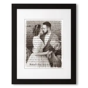 Personalized Music Lyrics Song Canvas Prints Music Artist Date Upload Photo on Prints Anniversary for Her,Wedding,Birthday,Engagement,Wall Decor