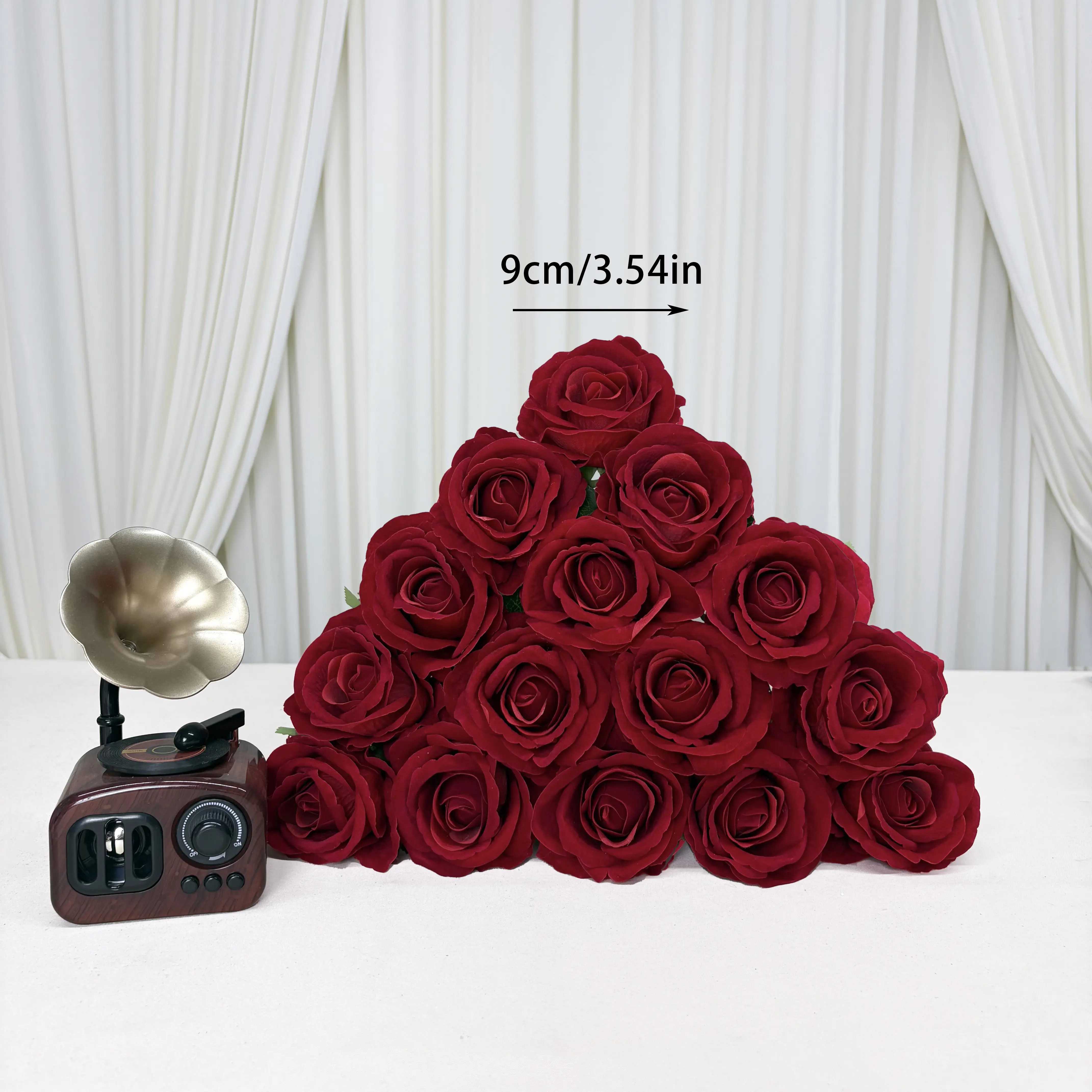 12/24 Pcs Bulk Plush Texture Artificial Velvet Silk Roses with 50cm Wired Stems - Realistic Floral Bouquet for Wedding Centerpieces, Home Decor, Casual & Business Occasions