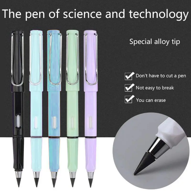 [Back to School Must-Have]1-9 Pcs HB Infinity Pencil with Eraser,Inkiess  Pencils, Forever Pencil That Doesn't Need To Be Sharpened Springtok, mechanical pencils.excellent gifts for Christmas and new year,Must-buy on Black Friday