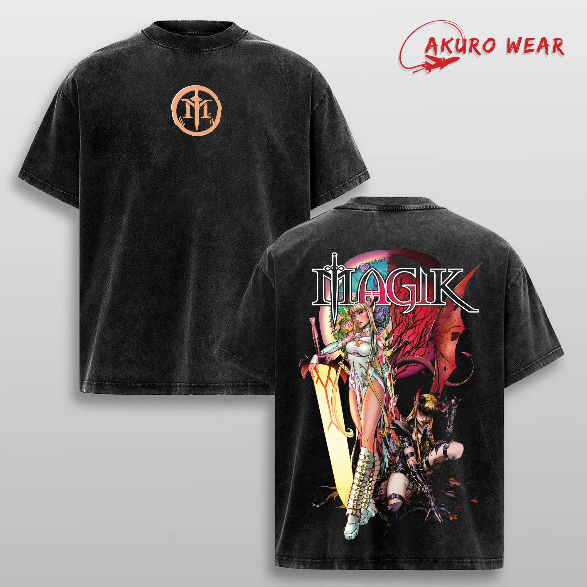 Magik T-Shirt 100% Premium Cotton Oversized Fit Pre-Washed Unisex Classic Top American Made Menswear Heavyweight Fabric - Apparel