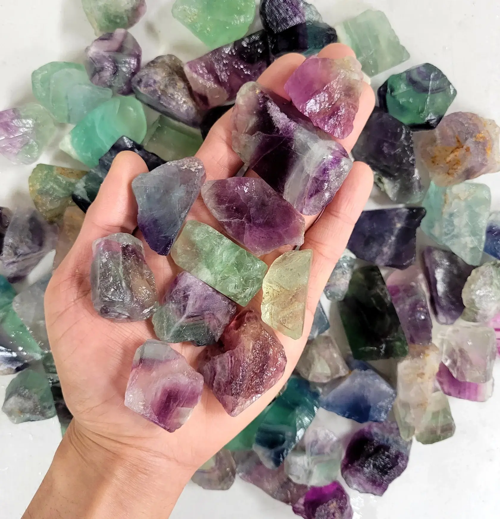 Raw Fluorite Crystals Bulk Natural Rough Gemstones for Décor, Crafts and Heaing