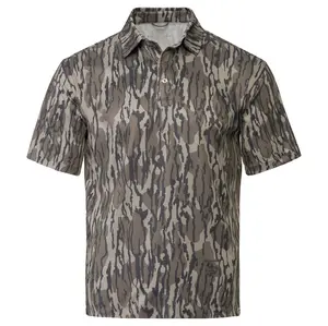 Men’s Bottomland Camo Polo | Perfect for Outdoors or Fishing | Men’s Performance Polo with Classic Deer Camo, Retro Duck Camo and Drift Camo Design
