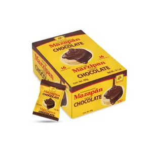 Mazapan Marzipan Cubierto de Chocolate 16 Pieces 400g Box of Chocolate Coated Marzipan Snacks from Mexico Soft Cooky Dessert Cookies Classic Mexican Treats Biscuit
