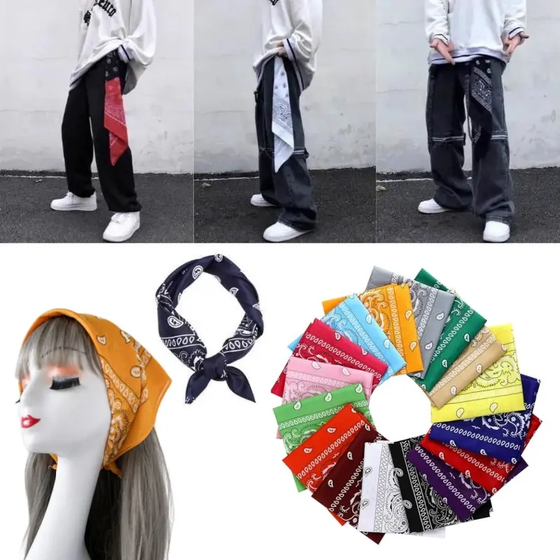 16pcs Bandanas Multi-Purpose Party Outdoor Favor Scarf Headband Handkerchiefs, 22x22 Inch/ 54x54cm, paisley Outdoor Headband Cowboy Handkerchief Summer