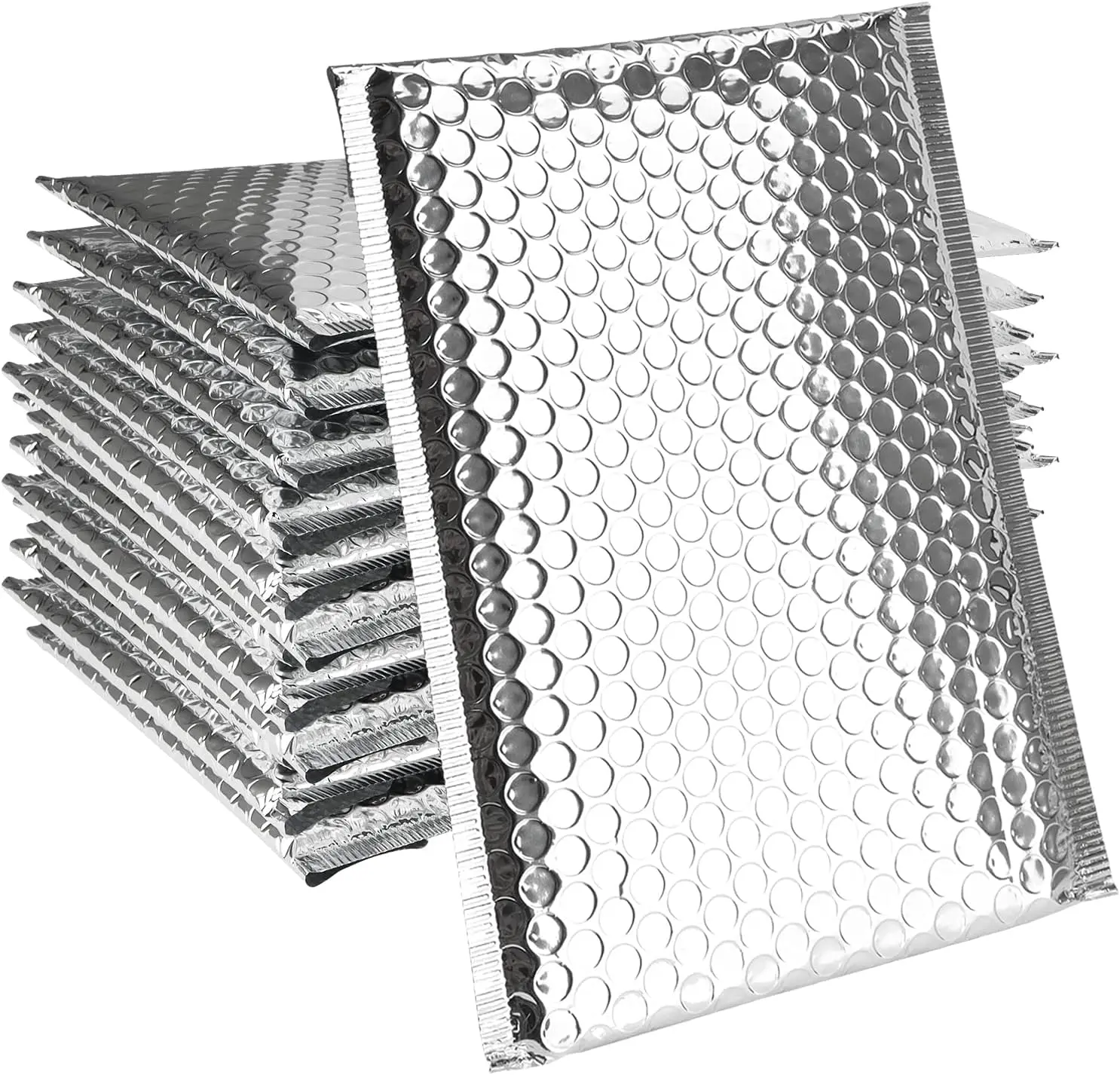 75 Pack 6 x 9 Inch Metallic Bubble Mailers, Silver Poly Padded Envelopes Cushioned Mailers, Opaque Packaging Postal Self Seal Shipping Bags for CD, Jewelry, etc