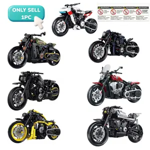 1:8 Tech Motorcycle Series, 7 Elegant Bike Models, 500+ Pieces, Educational Building Blocks, Creative Toy Set, Inspire Imagination, Build Your Own Team