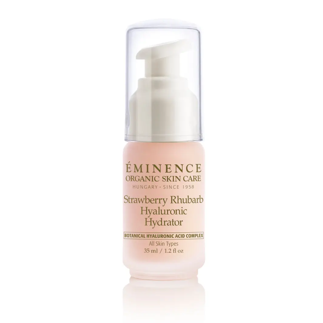 Eminence Organics Strawberry Rhubarb Hyaluronic Hydrator, Fresh Berry-Infused Skincare Moisturizer