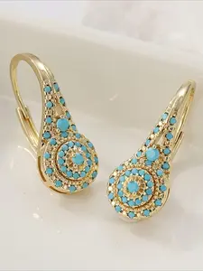 Elegant Imitation Turquoise Water-Drop Earrings, Statement Versatile Earrings, Stylish Minimalist for Women, Perfect for Mother's Day & Valentine's Day Gifts, Turquoise Dangle Earrings