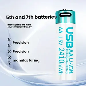 1.5v Rechargeable Aa Batteries, High Capacity Lithium Ion Battery Pack (2/4 Pieces), C-Type Fast Charging & 3C Certified