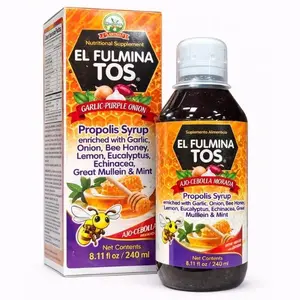 FULMINATOS Garlic Onion Cough Syrup (8.11oz) - Herbal Healthcare Supplement with Mullein Extracts for Cough Relief, Cold Relief, Immunity Boost & Therapy