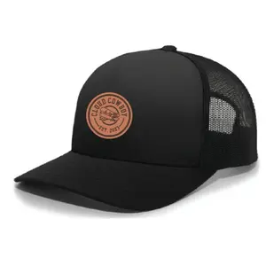 Black Cloud Cowboy Leather Patch Hat