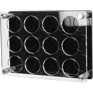 12Holes Acrylic Shot Glasses Holder and Dispenser Serving Tray for Shots Portable Organizer for Home Party Use Easy to Assemble and Clean and Compact Design
