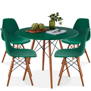 Best Choice Products 5-Piece Compact Mid-Century Modern Dining Set w/ 4 Chairs, Wooden Legs Best Choice Products 5-Piece Compact Mid-Century Modern Dining Set w/ 4 Chairs, Wooden Legs