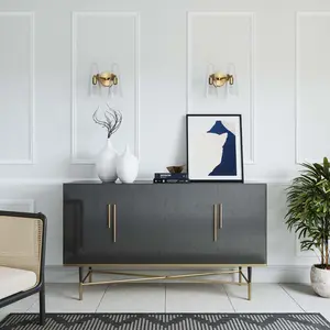 Modway Beacon 2-Light Wall Sconce in Clear Satin Brass