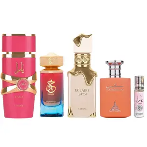 Lattafa Fragrance Gift Multi-Pack - Yara Candy, Khair Confection, Eclaire, Taskeen, Yara Roll-On Oil - Long Lasting Perfume with Caramel Base