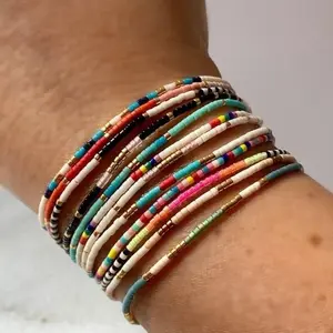 9PCS Exquisite Tiny Beaded Bracelet Set, Unique Handwoven Colorful Bead Bracelets for women's, Perfect Jewelry Gift for Best Friends