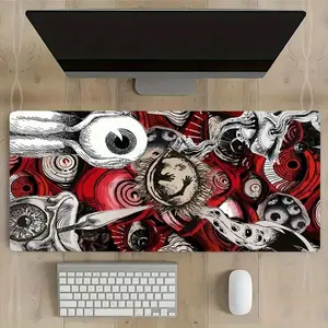Creative Horror Evil Eye Pattern Mouse Pad, Rectangle Gaming Mouse Pad, Natural Rubber Non-slip Desk Keyboard Mat, Gaming Desk Accessory, Desktop Accessory for Home Office Use, Computer Desk Mat
