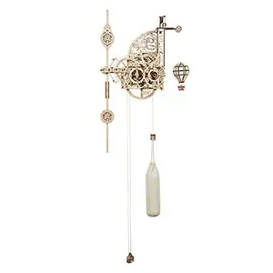 UGEARS Wooden 3D Puzzles for Adults Aero Clock - Mechanical Puzzles For Adults, Wall 3D Clock Puzzle with Pendulum Model Kit