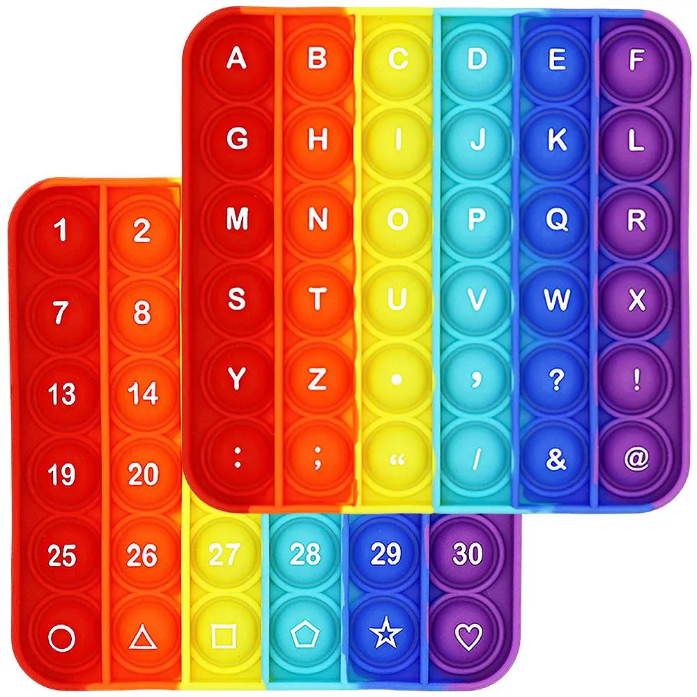 Alphabet & Number Learning Educational Toy, 1 Count 2 in 1 Decompression Sensory Fidget Pop Bubble Toys, Silicone Children's Decompression Plays for Kids & Adults