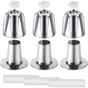 Polished Chrome 3 Count Shower Knob Replacement for Price Pfister Verve and Bathtub Faucet Handle