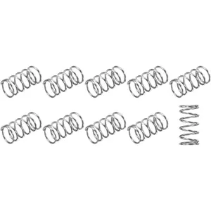 METALLIXITY Compression Springs (0.8x8mm OD,15mm Free Length) 20Pcs, 304 Stainless Steel Extension Spring - for Shop Home Repairs, DIY Projects, Silver Tone