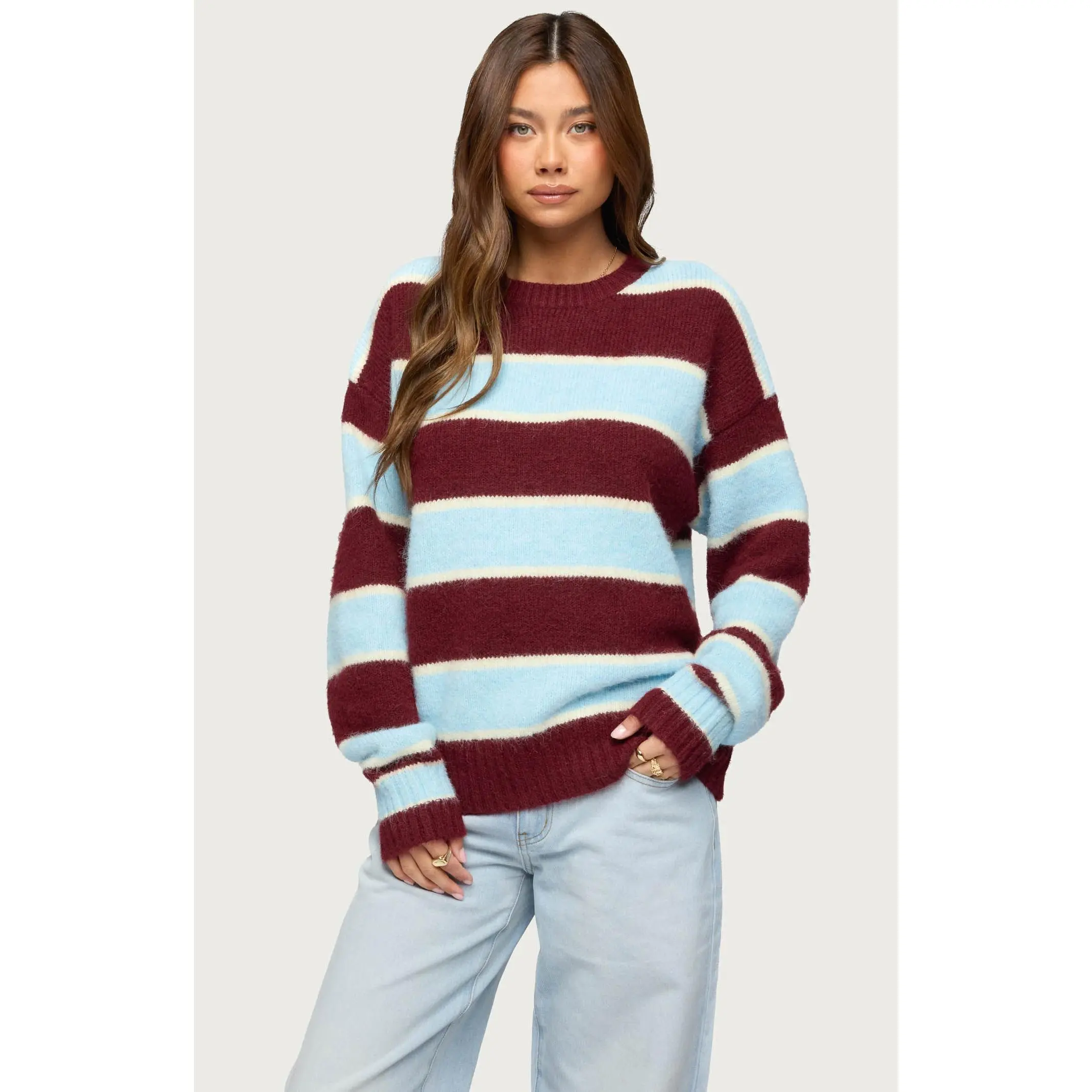 Edikted Women's Conrad Striped Knit Sweater