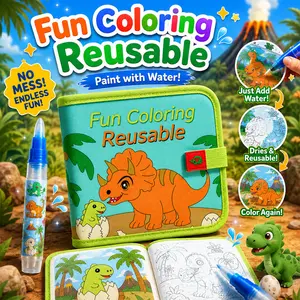 Reusable watercolor coloring book for children — a smudge-free magic drawing mat paired with water-based pens, a toy that combines educational value with travel practicality