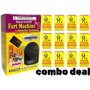 💨 Fart Machine #2 with Remote + 36 Glass Stink Bombs | Combo GaG Prank Set 💨