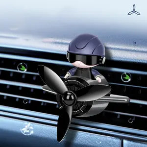 Car air conditioner air outlet air freshener pilot shape doll car perfume diffuser Car Fragrance rotating propeller vent aromatherapy cartoon design car accessories interior decoration Car Interior Diffusers