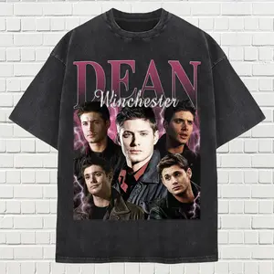 [SALE UP TO 30%] Limited Dean Winchester Vintage Unisex Shirt, Actor Homage tee, 90s retro design graphic T-Shirt Ideal Gift for Him and Her