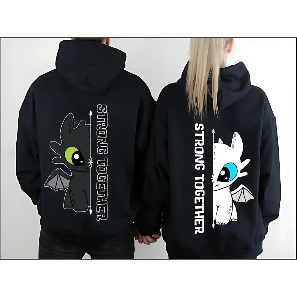 Toothless and Light Fury Couple Shirt, Sweatshirts, Dragon's Couple Shirt, How To Train Your Dragon, Valentine Shirt, Matching Couple Shirt, Valentine's Day Gift, Anniversary Gift for Her,Him Cotton Womenswear