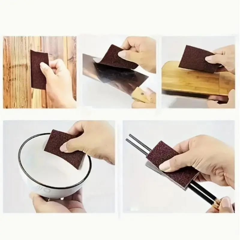 Magic Cleaning Sponges Set, Silicon Carbide Scrub Pads, Scouring Pad, Square Sponge, Household Cleaning Sponges, Kitchen & Bathroom Cleaners, Removes Rust & Burnt Food, Durable Surface Cleaner, Scrubber Sponges, Sponges Scrubbers