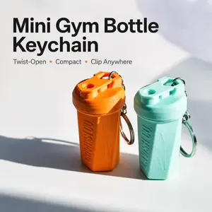 Mini Gym Shaker Keychain | Helix / Vortex Style | Twist-Open Lid EDC Storage Container for Small Items, Rings, Coins, Jewelry, Earrings, Pouches, Capsules, and More!