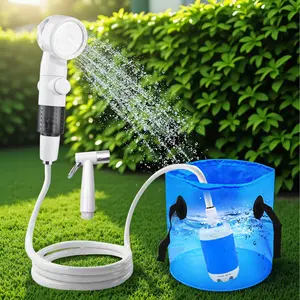 Portable Water Pump Shower Head Set, Multifunctional Outdoor Camping Car Washing Tool with Hose, Suitable for Home Garden Yard Cleaning