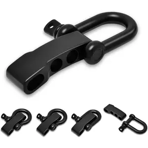 4pcs Paracord Bracelet Shackle Buckle, Metal Survival Bracelet Bow Anchor + D Ring Shackle Clasp Adjustable Screw Pin M5 for Camping, Paracord Watch Band