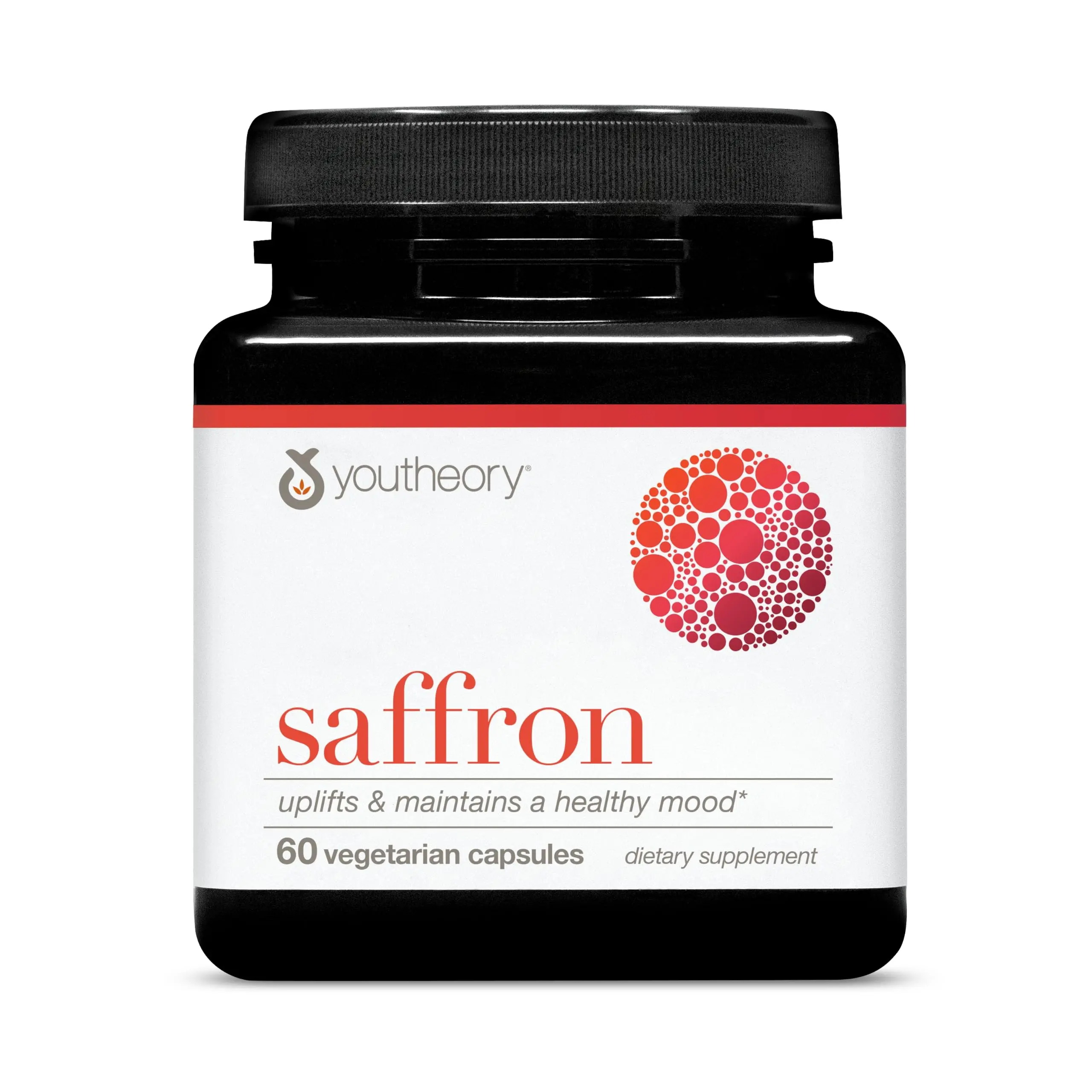 Youtheory Saffron – Mood & Emotional Balance Support Supplement – With Rhodiola Rosea & Ashwagandha for Stress Support – Vegan, Dairy Free, Soy Free & Gluten Free – 60 Vegetarian Capsules