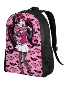Fashionable Monster High Happy Storage Bag, Sturdy Shoulder Ladies Knapsack, Cute Backpack, Casual Print Design, Perfect for All Seasons