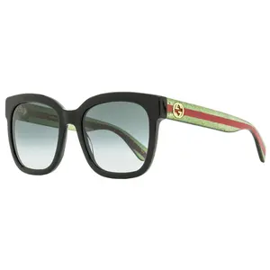 Gucci Square Sunglasses GG0034SN 002 Black/Green/Red 54mm 0034
