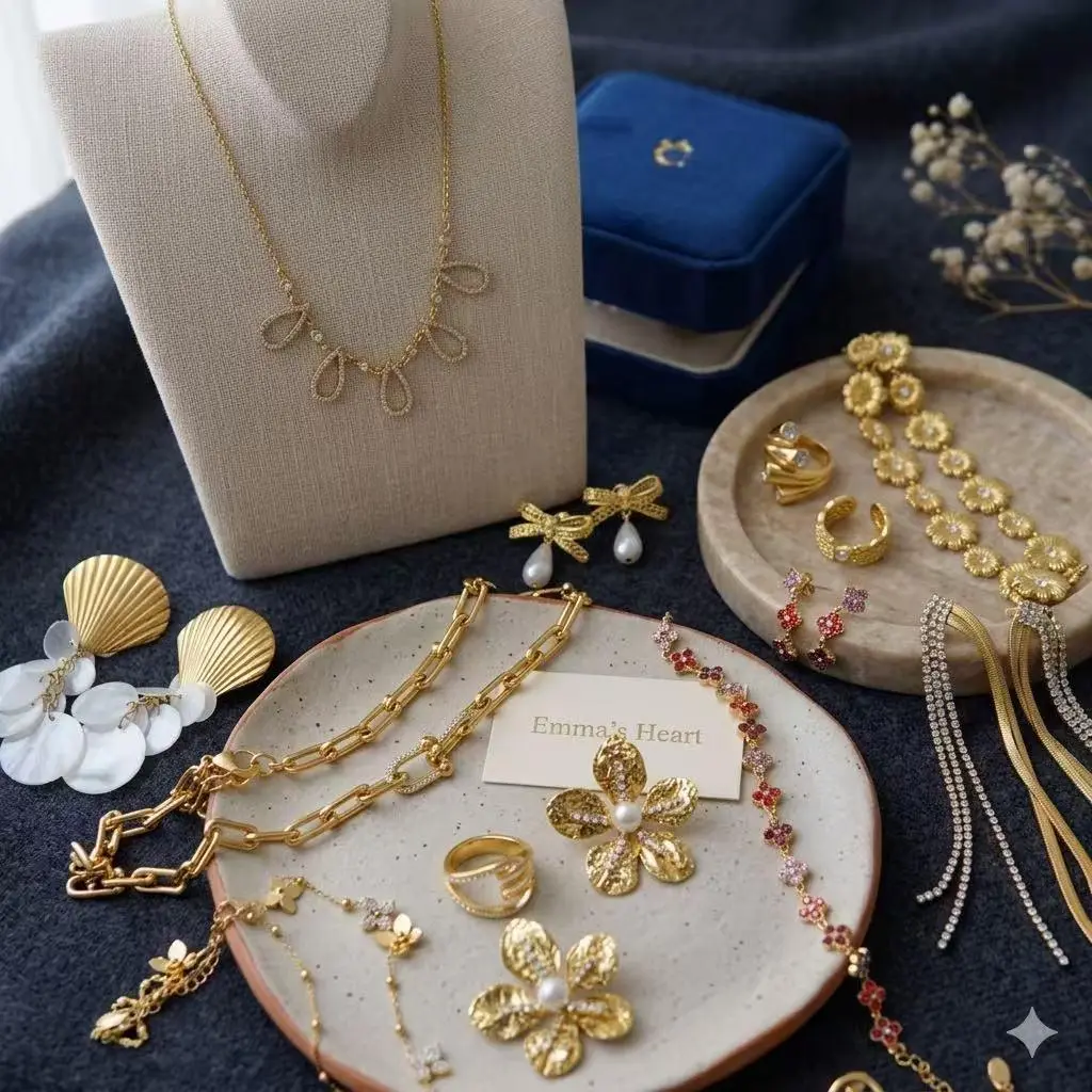 EH | (Buy 5 Get 12 Total) Costume Jewelry Sets - 316L Titanium Steel, Waterproof & Tarnish-Free