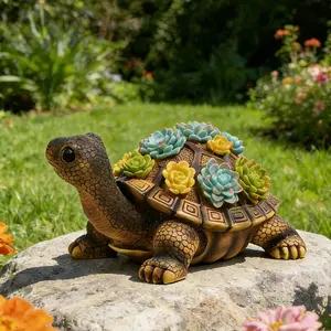 New Hot Selling Outdoor Turtle Cactus Garden Statue Decoration, Resin Craft Creative Ornament, Festival Decorations