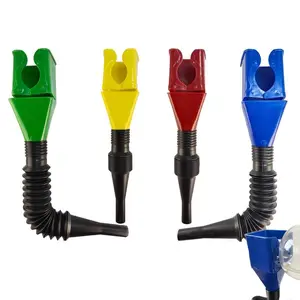 4pcs funnel for car, small funnel for oil change, retractable automatic fuel funnel clip bottle, car flexible drain tool snap funnel（Color Mixing）