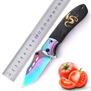 Outdoor camping folding knife with pocket clip for easy carrying, camping fishing knife kitchen knife, gift for men and women liner lock crag  tool  knife   pocket  knife  poket  knife portable fruit knife Portable Folding Camping Knife